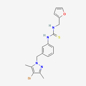 molecular formula C18H19BrN4OS B4680477 N-{3-[(4-bromo-3,5-dimethyl-1H-pyrazol-1-yl)methyl]phenyl}-N'-(2-furylmethyl)thiourea 