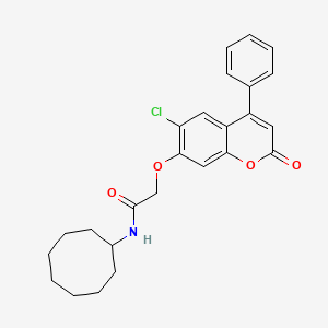 molecular formula C25H26ClNO4 B4680490 2-[(6-chloro-2-oxo-4-phenyl-2H-chromen-7-yl)oxy]-N-cyclooctylacetamide 