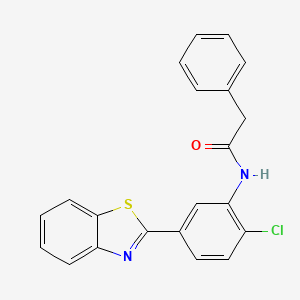 molecular formula C21H15ClN2OS B4680524 N-[5-(1,3-benzothiazol-2-yl)-2-chlorophenyl]-2-phenylacetamide 