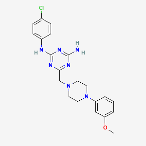 molecular formula C21H24ClN7O B4680535 N-(4-amino-6-{[4-(3-methoxyphenyl)piperazino]methyl}-1,3,5-triazin-2-yl)-N-(4-chlorophenyl)amine 