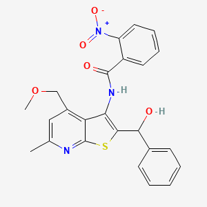 molecular formula C24H21N3O5S B4680547 N-{2-[hydroxy(phenyl)methyl]-4-(methoxymethyl)-6-methylthieno[2,3-b]pyridin-3-yl}-2-nitrobenzamide 