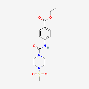 molecular formula C15H21N3O5S B4680625 ETHYL 4-({[4-(METHYLSULFONYL)PIPERAZINO]CARBONYL}AMINO)BENZOATE 