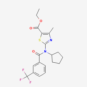 molecular formula C20H21F3N2O3S B4680642 ethyl 2-{cyclopentyl[3-(trifluoromethyl)benzoyl]amino}-4-methyl-1,3-thiazole-5-carboxylate 