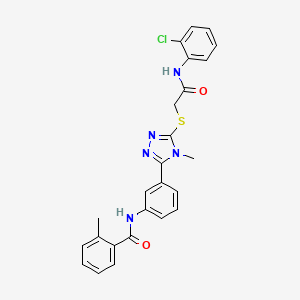 molecular formula C25H22ClN5O2S B4680664 N-{3-[5-({2-[(2-chlorophenyl)amino]-2-oxoethyl}sulfanyl)-4-methyl-4H-1,2,4-triazol-3-yl]phenyl}-2-methylbenzamide 
