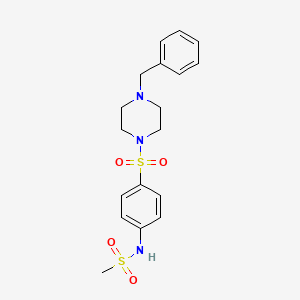 molecular formula C18H23N3O4S2 B4680712 N-{4-[(4-benzyl-1-piperazinyl)sulfonyl]phenyl}methanesulfonamide 