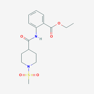 molecular formula C16H22N2O5S B4680764 ethyl 2-(1-methanesulfonylpiperidine-4-amido)benzoate 
