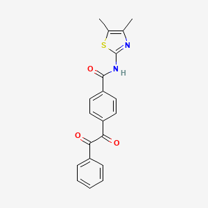 molecular formula C20H16N2O3S B4680781 N-(4,5-dimethyl-1,3-thiazol-2-yl)-4-[oxo(phenyl)acetyl]benzamide 