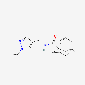 molecular formula C19H29N3O B4680853 N-[(1-ethyl-1H-pyrazol-4-yl)methyl]-3,5-dimethyl-1-adamantanecarboxamide 