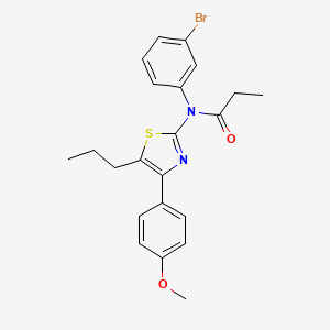 molecular formula C22H23BrN2O2S B4680854 N-(3-bromophenyl)-N-[4-(4-methoxyphenyl)-5-propyl-1,3-thiazol-2-yl]propanamide 