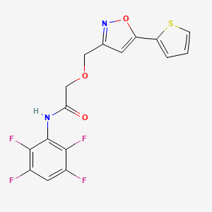 molecular formula C16H10F4N2O3S B4680859 N-(2,3,5,6-tetrafluorophenyl)-2-{[5-(2-thienyl)-3-isoxazolyl]methoxy}acetamide 