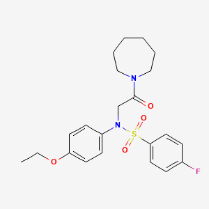 molecular formula C22H27FN2O4S B4680864 N-[2-(1-azepanyl)-2-oxoethyl]-N-(4-ethoxyphenyl)-4-fluorobenzenesulfonamide 