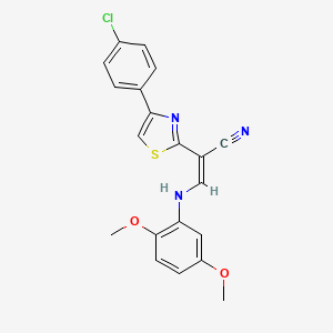 molecular formula C20H16ClN3O2S B4680870 2-[4-(4-chlorophenyl)-1,3-thiazol-2-yl]-3-[(2,5-dimethoxyphenyl)amino]acrylonitrile 