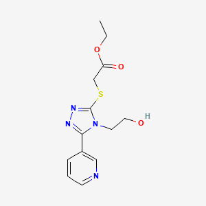 molecular formula C13H16N4O3S B4680879 ethyl {[4-(2-hydroxyethyl)-5-(3-pyridinyl)-4H-1,2,4-triazol-3-yl]thio}acetate 