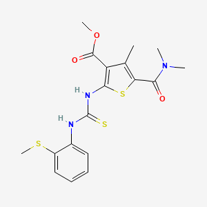 molecular formula C18H21N3O3S3 B4680890 methyl 5-[(dimethylamino)carbonyl]-4-methyl-2-[({[2-(methylthio)phenyl]amino}carbonothioyl)amino]-3-thiophenecarboxylate 