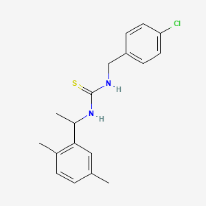 molecular formula C18H21ClN2S B4680926 N-(4-chlorobenzyl)-N'-[1-(2,5-dimethylphenyl)ethyl]thiourea 