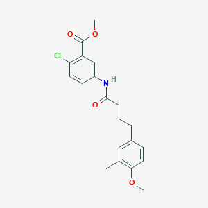 molecular formula C20H22ClNO4 B4681010 methyl 2-chloro-5-{[4-(4-methoxy-3-methylphenyl)butanoyl]amino}benzoate 