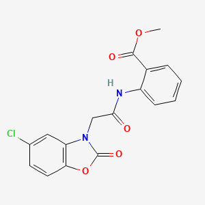 molecular formula C17H13ClN2O5 B4681014 methyl 2-{[(5-chloro-2-oxo-1,3-benzoxazol-3(2H)-yl)acetyl]amino}benzoate 