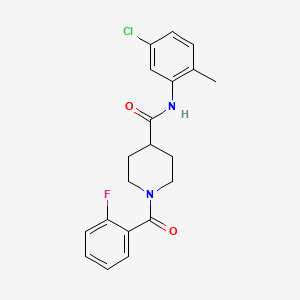 molecular formula C20H20ClFN2O2 B4681015 N-(5-chloro-2-methylphenyl)-1-(2-fluorobenzoyl)piperidine-4-carboxamide 
