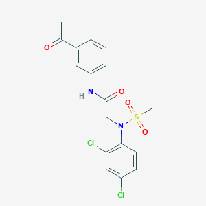 molecular formula C17H16Cl2N2O4S B4681044 N~1~-(3-acetylphenyl)-N~2~-(2,4-dichlorophenyl)-N~2~-(methylsulfonyl)glycinamide 