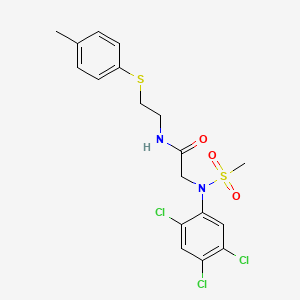 molecular formula C18H19Cl3N2O3S2 B4681057 N~1~-{2-[(4-methylphenyl)thio]ethyl}-N~2~-(methylsulfonyl)-N~2~-(2,4,5-trichlorophenyl)glycinamide 