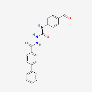 molecular formula C22H19N3O3 B4681067 N-(4-acetylphenyl)-2-(4-biphenylylcarbonyl)hydrazinecarboxamide 