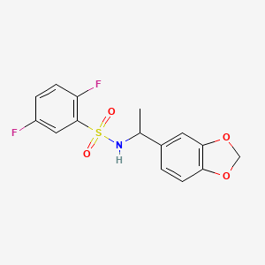 molecular formula C15H13F2NO4S B4681095 N-[1-(1,3-benzodioxol-5-yl)ethyl]-2,5-difluorobenzenesulfonamide 
