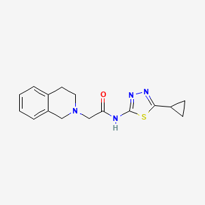 molecular formula C16H18N4OS B4681135 N-(5-cyclopropyl-1,3,4-thiadiazol-2-yl)-2-(3,4-dihydroisoquinolin-2(1H)-yl)acetamide 