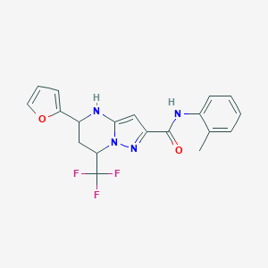 molecular formula C19H17F3N4O2 B468122 5-(2-furyl)-N-(2-methylphenyl)-7-(trifluoromethyl)-4,5,6,7-tetrahydropyrazolo[1,5-a]pyrimidine-2-carboxamide 