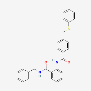 molecular formula C28H24N2O2S B4681276 N-benzyl-2-({4-[(phenylthio)methyl]benzoyl}amino)benzamide 