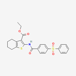 molecular formula C24H23NO5S2 B4681367 Ethyl 2-[[4-(benzenesulfonyl)benzoyl]amino]-4,5,6,7-tetrahydro-1-benzothiophene-3-carboxylate 