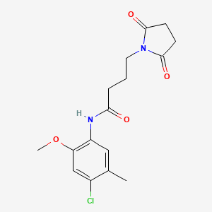 molecular formula C16H19ClN2O4 B4681405 N-(4-chloro-2-methoxy-5-methylphenyl)-4-(2,5-dioxo-1-pyrrolidinyl)butanamide 
