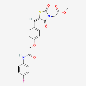 molecular formula C21H17FN2O6S B4681426 methyl [(5E)-5-(4-{2-[(4-fluorophenyl)amino]-2-oxoethoxy}benzylidene)-2,4-dioxo-1,3-thiazolidin-3-yl]acetate 
