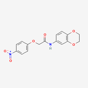 molecular formula C16H14N2O6 B4681491 N-(2,3-dihydro-1,4-benzodioxin-6-yl)-2-(4-nitrophenoxy)acetamide 