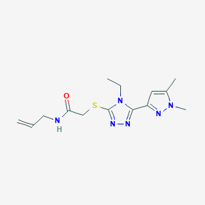 molecular formula C14H20N6OS B4681536 N~1~-ALLYL-2-{[5-(1,5-DIMETHYL-1H-PYRAZOL-3-YL)-4-ETHYL-4H-1,2,4-TRIAZOL-3-YL]SULFANYL}ACETAMIDE 