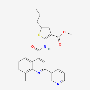 molecular formula C25H23N3O3S B4681572 methyl 2-({[8-methyl-2-(3-pyridinyl)-4-quinolinyl]carbonyl}amino)-5-propyl-3-thiophenecarboxylate 