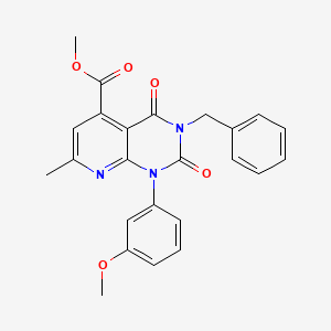 molecular formula C24H21N3O5 B4681575 METHYL 3-BENZYL-1-(3-METHOXYPHENYL)-7-METHYL-2,4-DIOXO-1H,2H,3H,4H-PYRIDO[2,3-D]PYRIMIDINE-5-CARBOXYLATE 