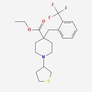 molecular formula C20H26F3NO2S B4681604 ethyl 1-(tetrahydro-3-thienyl)-4-[2-(trifluoromethyl)benzyl]-4-piperidinecarboxylate 