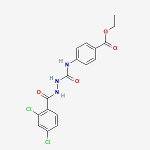 molecular formula C17H15Cl2N3O4 B4681625 ethyl 4-({[2-(2,4-dichlorobenzoyl)hydrazino]carbonyl}amino)benzoate 