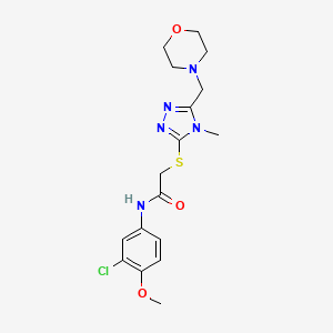 molecular formula C17H22ClN5O3S B4681638 N-(3-chloro-4-methoxyphenyl)-2-{[4-methyl-5-(morpholin-4-ylmethyl)-4H-1,2,4-triazol-3-yl]sulfanyl}acetamide 