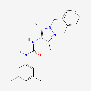 molecular formula C22H26N4O B4681670 N-[3,5-dimethyl-1-(2-methylbenzyl)-1H-pyrazol-4-yl]-N'-(3,5-dimethylphenyl)urea 
