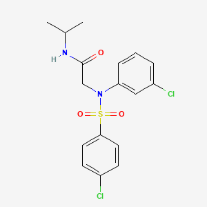 molecular formula C17H18Cl2N2O3S B4681689 N~2~-(3-chlorophenyl)-N~2~-[(4-chlorophenyl)sulfonyl]-N~1~-isopropylglycinamide 