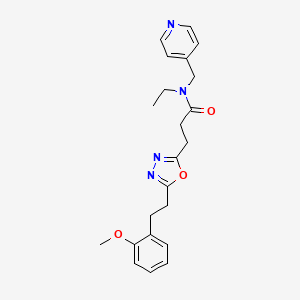 molecular formula C22H26N4O3 B4681730 N-ethyl-3-{5-[2-(2-methoxyphenyl)ethyl]-1,3,4-oxadiazol-2-yl}-N-(4-pyridinylmethyl)propanamide 