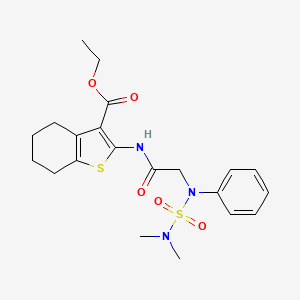 molecular formula C21H27N3O5S2 B4681736 ETHYL 2-{2-[(DIMETHYLSULFAMOYL)(PHENYL)AMINO]ACETAMIDO}-4,5,6,7-TETRAHYDRO-1-BENZOTHIOPHENE-3-CARBOXYLATE 