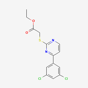 molecular formula C14H12Cl2N2O2S B4681754 Ethyl {[4-(3,5-dichlorophenyl)pyrimidin-2-yl]sulfanyl}acetate 