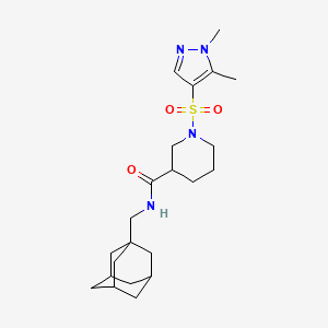 molecular formula C22H34N4O3S B4681779 N~3~-(1-ADAMANTYLMETHYL)-1-[(1,5-DIMETHYL-1H-PYRAZOL-4-YL)SULFONYL]-3-PIPERIDINECARBOXAMIDE 
