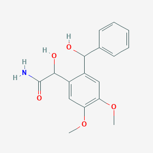molecular formula C17H19NO5 B046818 2-Hydroxy-2-[2-[hydroxy(phenyl)methyl]-4,5-dimethoxyphenyl]acetamide CAS No. 112010-92-1