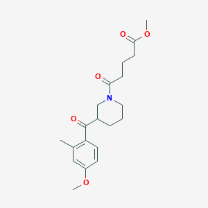 molecular formula C20H27NO5 B4681854 methyl 5-[3-(4-methoxy-2-methylbenzoyl)-1-piperidinyl]-5-oxopentanoate 