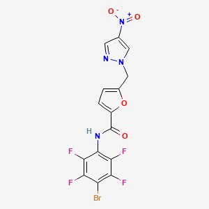 molecular formula C15H7BrF4N4O4 B4681975 N-(4-bromo-2,3,5,6-tetrafluorophenyl)-5-[(4-nitro-1H-pyrazol-1-yl)methyl]-2-furamide 
