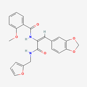 molecular formula C23H20N2O6 B4681977 N-[(E)-1-(1,3-benzodioxol-5-yl)-3-(furan-2-ylmethylamino)-3-oxoprop-1-en-2-yl]-2-methoxybenzamide 