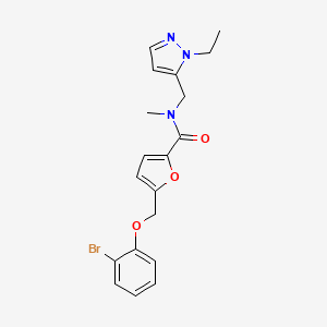 molecular formula C19H20BrN3O3 B4681998 5-[(2-bromophenoxy)methyl]-N-[(1-ethyl-1H-pyrazol-5-yl)methyl]-N-methyl-2-furamide 